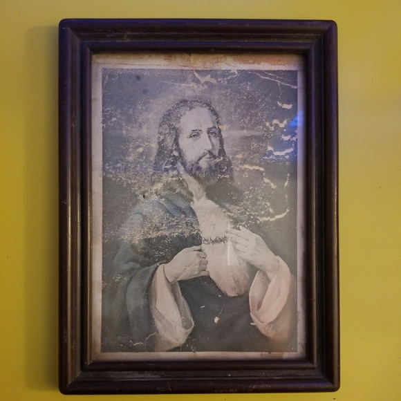 antique Accessories - Very Old Antique Jesus Picture